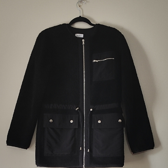 Nomi Black Women Sherpa Jacket size Small Black - Picture 2 of 14